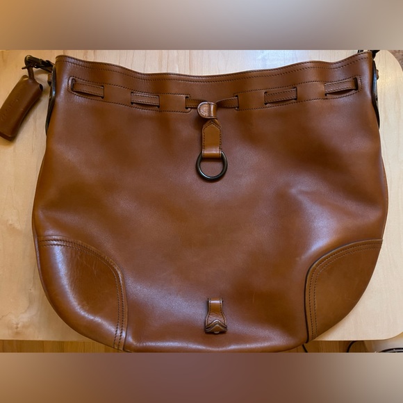 Salvatore Ferragamo, Vintage Caramel Calf Leather Drawstring Hobo Bag - Picture 3 of 15